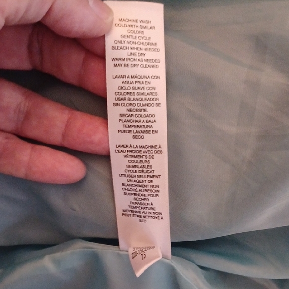 Chico's Navy Pea Coat with Teal Lining - Picture 9 of 10